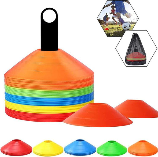 Set 50 Conetti Cinesini Dischi Coni Delimitatori Spazio Allenamento Calcio Sport