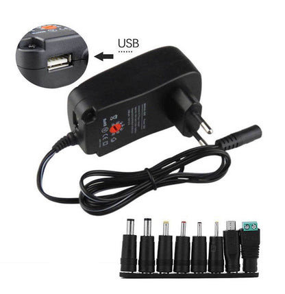 ALIMENTATORE UNIVERSALE CARICABATTERIE PC NOTEBOOK 30W 3v-4.5v-6v-7.5v-9-12v USB