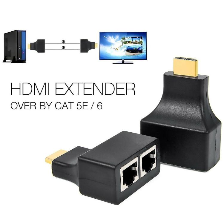 COPPIA HDMI Extender Per Cavo Dual RJ45 CAT 5e/6 Rete Ethernet Adattatore 1080p
