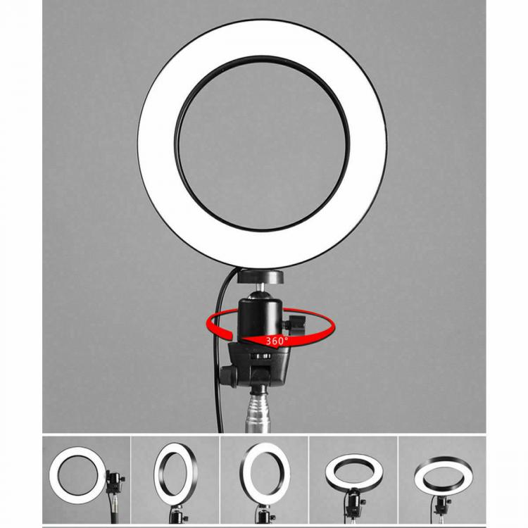 Treppiedi Anello Luminoso Video Luce Led Fotografia Cellulare Selfie Trucco 30Cm