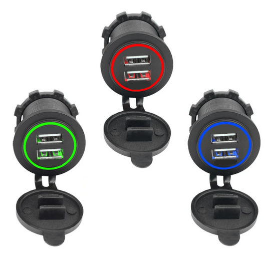CARICABATTERIE ACCENDISIGARI UNIVERSALE CARICATORE AUTO 2 PORTE USB 12V/24V 36W