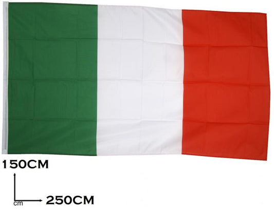 BANDIERA ITALIA CON ASOLA PER ASTA TRICOLORE ITALIANA GRANDE 150X250CM GIGANTE