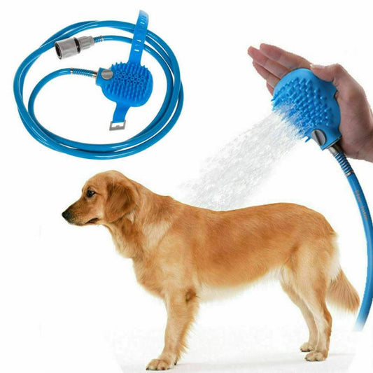 Tubo Spazzola Lavaggio Cane Gatto Doccia Silicone Giardino Toelettatura Toilette