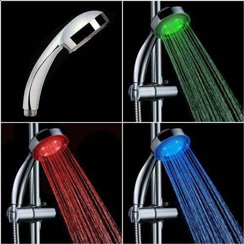Soffione Doccia Led Colorato 3 Colori Cangianti Cromoterapia Doccino Bagno 52201
