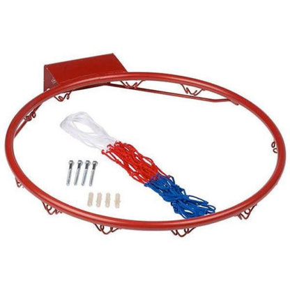 Canestro Basket Regolamentare 46cm/18" Palla a Canestro con Rete e Kit Montaggio