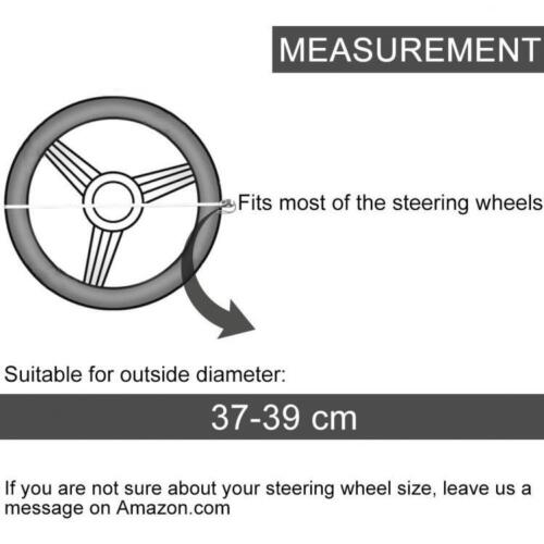 COPRIVOLANTE NERO CON ROSE AUTO UNIVERSALE FODERA VOLANTE STERZO TUNING 37-39