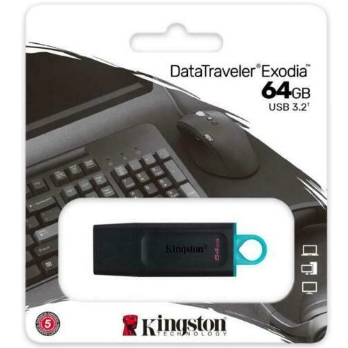 Kingston Pendrive 64Gb Dtx/64Gb 3.2 Gen1 Chiavetta Usb Memoria Pc Pennetta Hdd