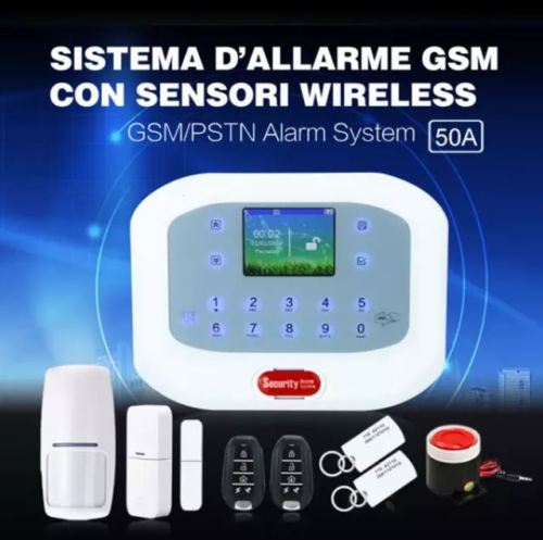 Kit Antifurto Casa Allarme Touch Screen Combinatore Gsm Pstn Wireless Da App 50A