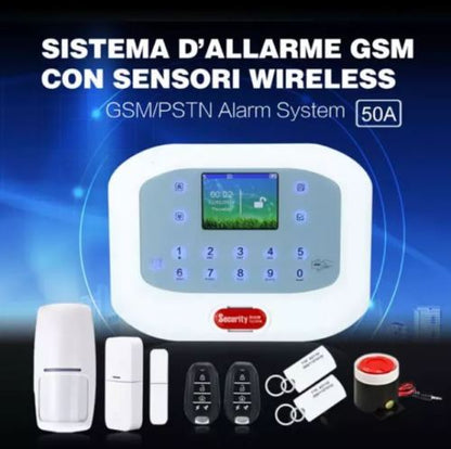 Kit Antifurto Casa Allarme Touch Screen Combinatore Gsm Pstn Wireless Da App 50A