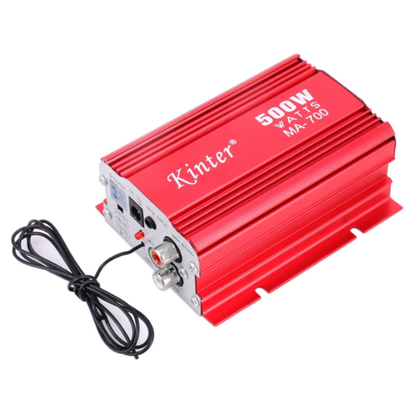 Mini Amplificatore Stereo Audio 500W 2Ch 12V Dc Usb Sd Fm Telecomando Ma700-Bt