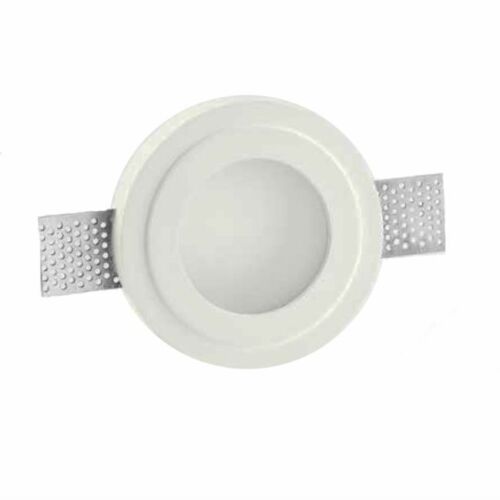 Porta Faretto In Gesso Conico Attacco Lampada Gu10 Rotondo Controsoffitto Vetro