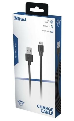 Trust Cavo Di Ricarica Controller Ps4 Micro Usb 3M Playstation 4 Pad Sony Nuovo