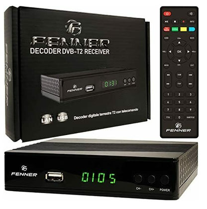 Fenner Decoder Digitale Terrestre Tv Full Hd Dvb-T2/Hevc Usb 2.0 Hdmi Led Fn-Gx2