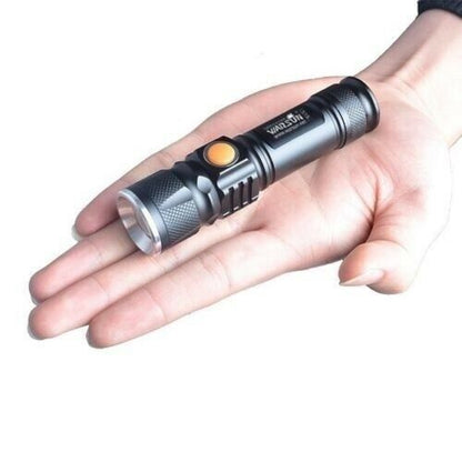 Mini Torcia Tattica Militare Cree Luce Led T6 Xenon Zoom Ricaricabile Usb Caccia