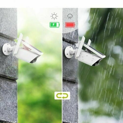 Telecamera Solare Ip Camera Wireless Wifi Pannello Esterno 1080P Sicurezza Audio