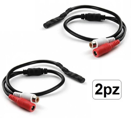 Kit 2 Mini Microfono Esterno Per Telecamera Dvr Videosorveglianza Monitor Audio