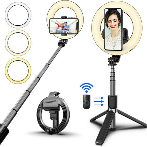 ANELLO LUMINOSO LED RING con ASTA SELFIE TREPPIEDI LUCE per TELEFONO TIK TOK L07