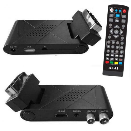 AKAI | DECODER MINI STICK DIGITALE TERRESTRE DVB-T2 SCART HDMI USB FULL HD H265