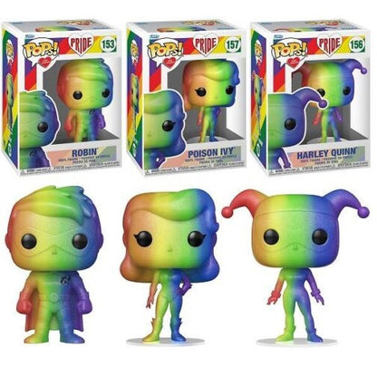Funko Pop ! Dc Heroes Pride Set Completo Da 3 Robin - Poison Ivy - Harley Quinn