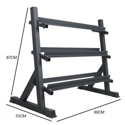 Hb Rastrelliera 3 Livelli Supporto Rack Porta Manubri Pesi Palestra Espositore