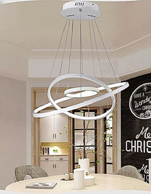 Lampadario Cerchi Soffitto Led A Sospensione Regolabile 48W 6500K/Bianco Freddo