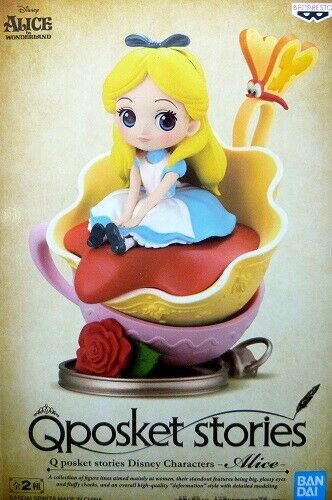 BANPRESTO Q POSKET STORIES DISNEY -ALICE IN WONDERLAND STATUA BANDAI FIGURE 14CM