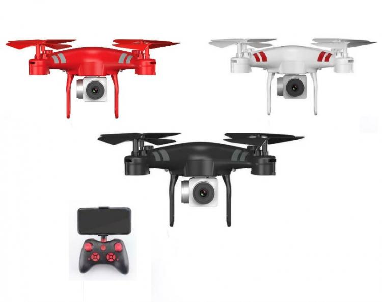 Drone Wifi Quadricottero Radiocomandato Con Video Camera Hd Foto Led Lcd 2.4Ghz