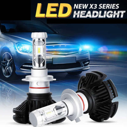 COPPIA LAMPADE X3 LED HEADLIGHT H11 LED CREE 6500K 6000LUMEN 12V XENON FARI AUTO