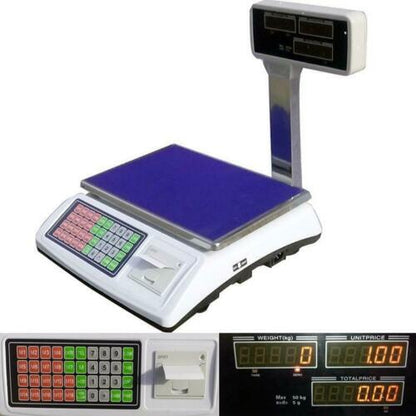 BILANCIA BASCULA da BANCO ELETTRONICA con SCONTRINO BRACCIO 50KG DISPLAY STAMPA