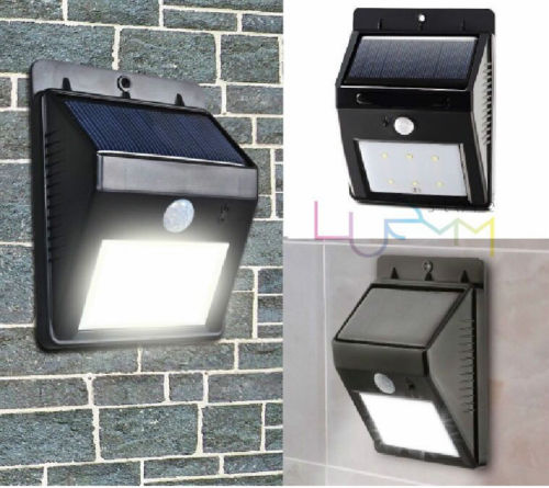 Applique Faro Lampada Pannello Solare Esterno Giardino Faretto Sensore Luce Led