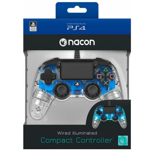 CONTROLLER NACON WIRED PS4 LUMINOSO COMPACT LIGHT EDITION LED BLUE PAD NUOVO