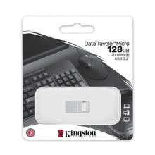 Kingston Pendrive 128GB DTMC3G2/128GB DataTravel Micro Gen.1 USB-A 3.2 Chiavetta Metallo Type-A Memoria Drive Flash PC 200MB/s(R) Silver Metal