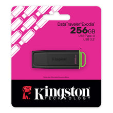 Kingston Pendrive 256GB DTXG2/256GB DataTravel Exodia Gen.2 USB-A 3.2 Chiavetta Type-A Memoria Drive Flash PC 200MB/s Nero/Verde