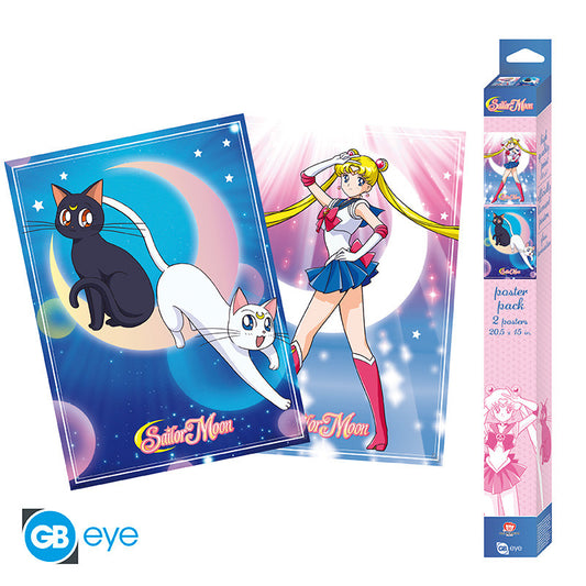 Abystyle (SAILOR MOON) Set 2 Chibi Poster: "Sailor Moon e gatti" (52x38) Gb Eye