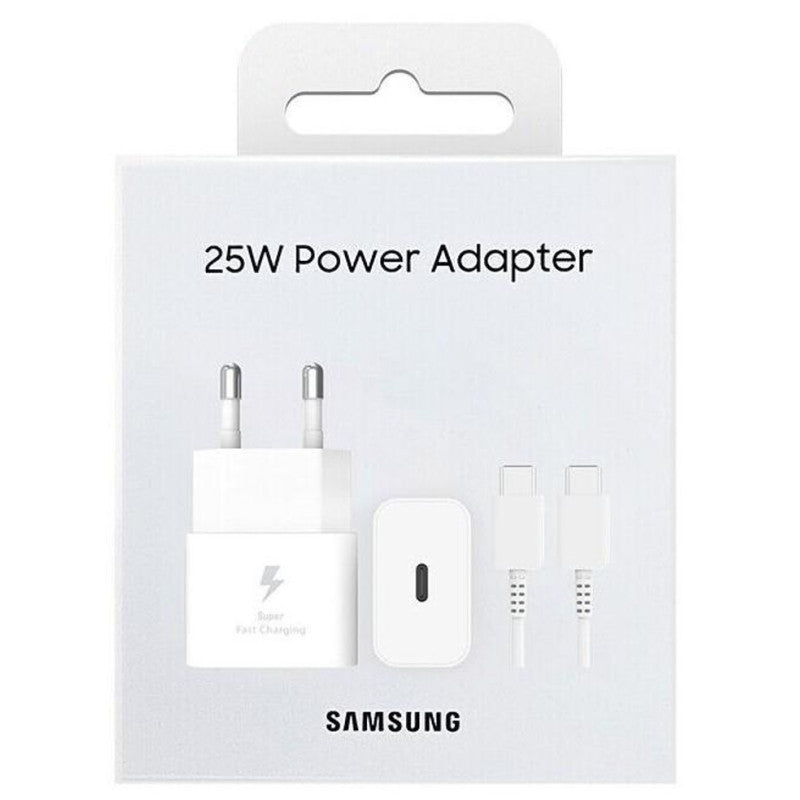 Samsung EP-T2510X Caricatore Originale da 25W, Porta USB-C - Caricabatterie (con Cavo), Bianco