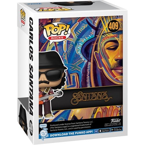 Funko Pop ! Rocks - (409) Carlos Santana Figure Music Guitar Icons Vinyl 9Cm