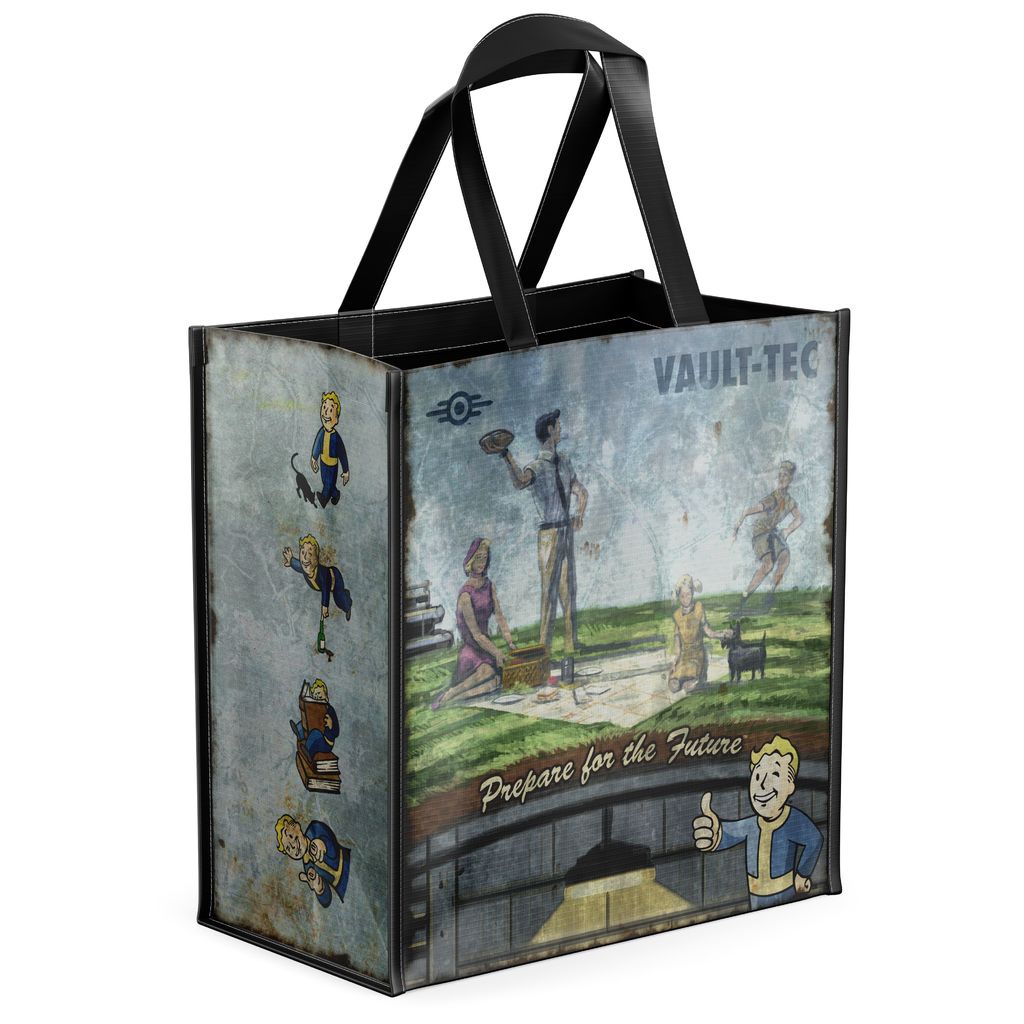 Shopping Bag - Borsa per Spesa FALLOUT (Vault Tec Weathered) Busta da regalo Collection Merchandising Ufficiale ZeniMax