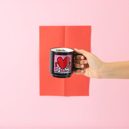 Keith Haring- Set di 4 Tazze Impilabili in Porcellana Bicchiere Mug per Colazione Tè Caffè