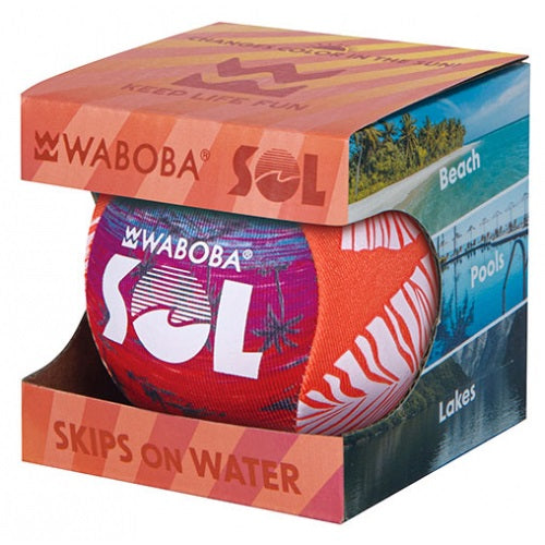 Waboba Palla SOL Skips on Water Bouncing Ball (1pz) Pallina che rimbalza sull’acqua, Cambia Colore al Sole, originale per saltare sull'oceano, lago e piscina – Giocattolo acquatico ad alte prestazioni per un'estate di divertimento senza fine 8cm (Palme)
