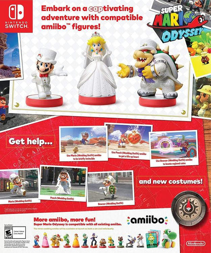 AMIIBO SUPER MARIO ODYSSEY - MARIO SPOSO FIGURE STATUA NINTENDO SWITCH NUOVO