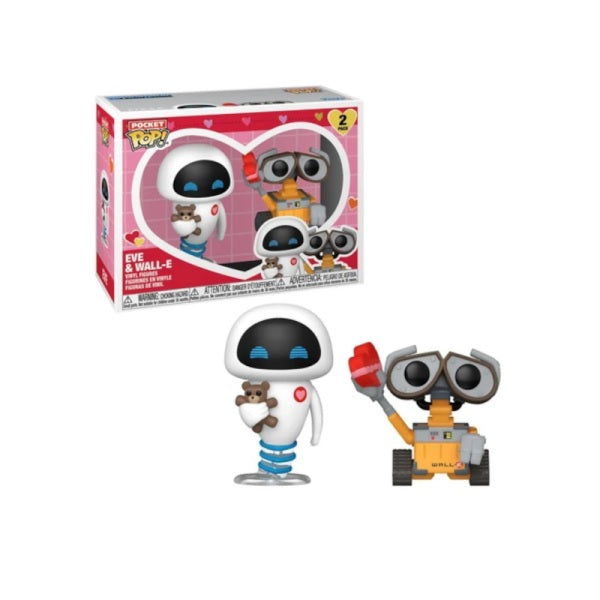 Funko Pop ! Pocket 2 Pack (2Pk) Wall-E Valentine 25: Eve & Wall  Vinyl Figure