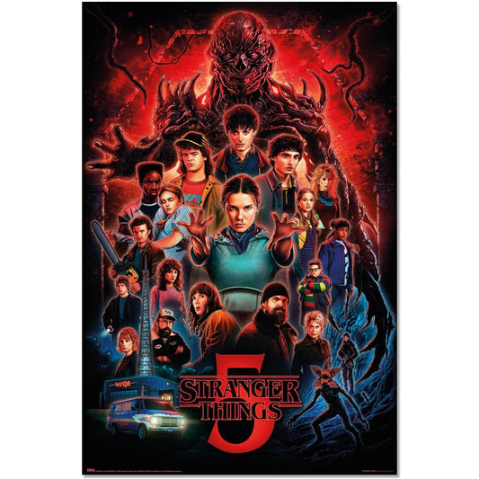 Maxi Poster - Stranger Things (5 Stagione) Locandina del Film Serie Tv Horror Incorniciabile 91x61cm