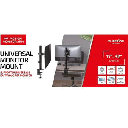 Superior Supporto Da Tavolo Staffa Per Monitor Singolo 17" 19" 21" 24" 28" 32"