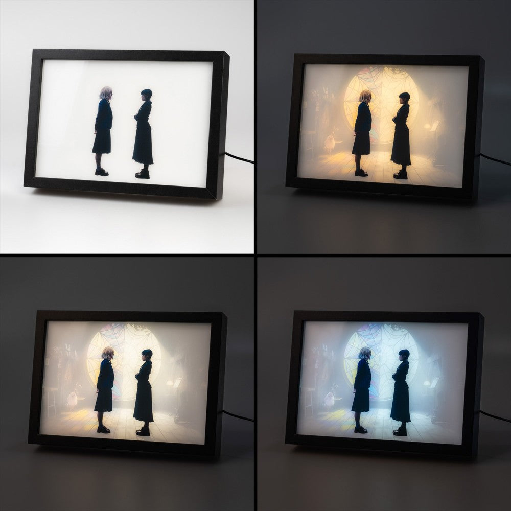 Quadro LED Wednesday Addams (Mercoledì) Poster Stampa Lamina decorativa Illuminata per cameretta ragazza, stanza bambine/Decorazione Ufficiale Gadget da parete o tavolo Incorniciata