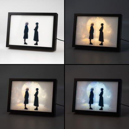 Quadro LED Wednesday Addams (Mercoledì) Poster Stampa Lamina decorativa Illuminata per cameretta ragazza, stanza bambine/Decorazione Ufficiale Gadget da parete o tavolo Incorniciata