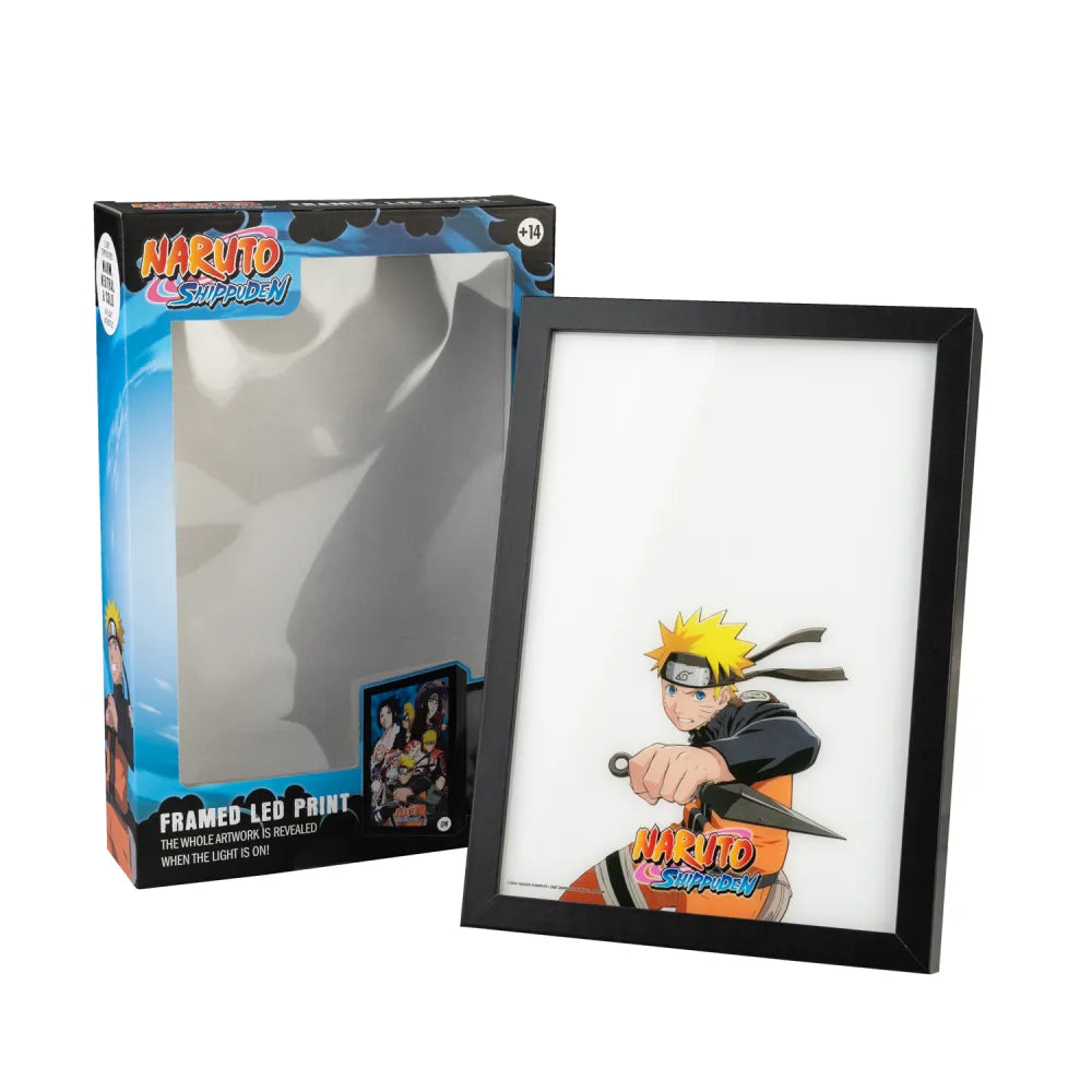 Quadro LED (Naruto Shippuden) Manga Anime Poster Stampa Lamina decorativa Illuminata per cameretta ragazza, stanza bambine/Decorazione Ufficiale Gadget da parete o tavolo Incorniciata