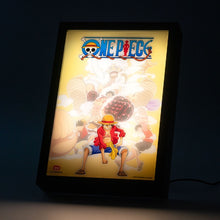 Quadro LED One Piece (Luffy) Poster Stampa Lamina decorativa Illuminata per cameretta ragazza, stanza bambine/Decorazione Ufficiale Gadget da parete o tavolo Incorniciata