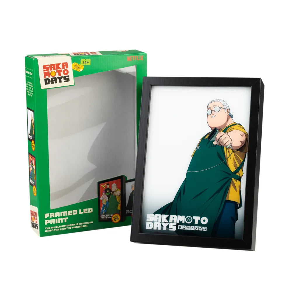 Quadro LED (Sakamoto Days) Manga Poster Stampa Lamina decorativa Illuminata per cameretta ragazza, stanza bambine/Decorazione Ufficiale Gadget da parete o tavolo Incorniciata