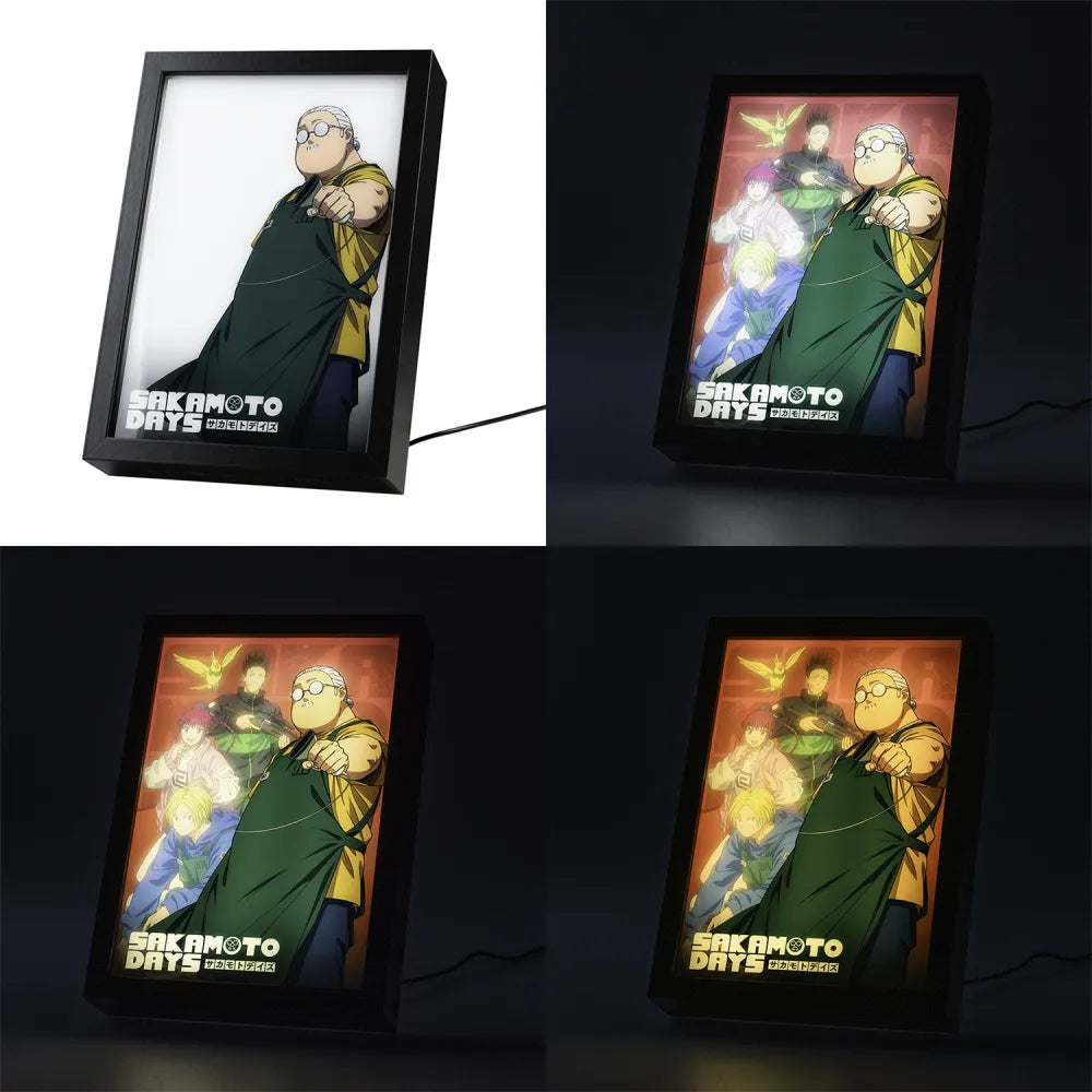 Quadro LED (Sakamoto Days) Manga Poster Stampa Lamina decorativa Illuminata per cameretta ragazza, stanza bambine/Decorazione Ufficiale Gadget da parete o tavolo Incorniciata