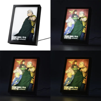 Quadro LED (Sakamoto Days) Manga Poster Stampa Lamina decorativa Illuminata per cameretta ragazza, stanza bambine/Decorazione Ufficiale Gadget da parete o tavolo Incorniciata